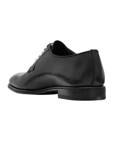 Ferragamo Men's Stefano Almond-Toe Leather Derby Shoes | Thumbnail 1