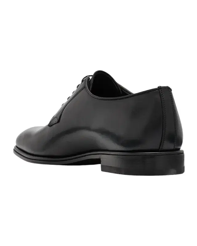 Ferragamo Men 's Stefano Almond-Toe Leather Derby Shoes