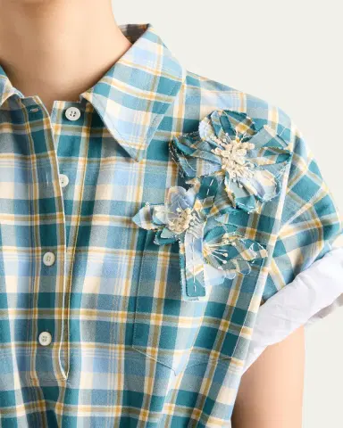 Prada Embroidered Checked Cotton Midi Polo Dress | Thumbnail 5 Prada Embroidered Checked Cotton Midi Polo Dress | Thumbnail 5