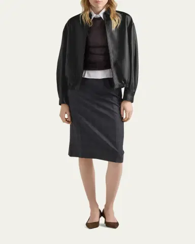 Prada Nappa Leather Zip Jacket | Thumbnail 2 Prada Nappa Leather Zip Jacket | Thumbnail 2