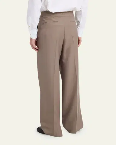 Valentino Garavani Men's Double-Pleated Wool Trousers | Thumbnail 3