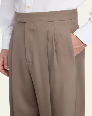 Valentino Garavani Men's Double-Pleated Wool Trousers | Thumbnail 5