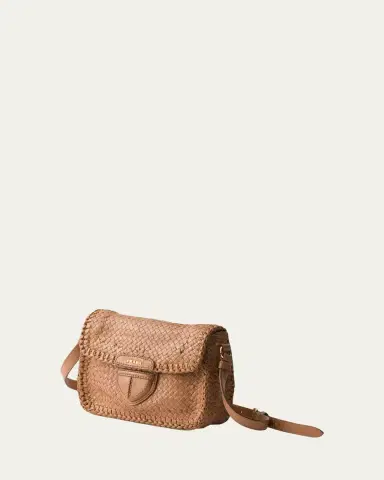 Prada Madras Woven Leather Crossbody Bag | Thumbnail 3
