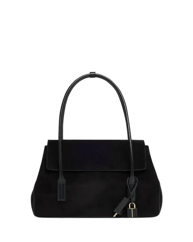 TOM FORD Eclipse Medium Suede & Leather Shoulder Bag