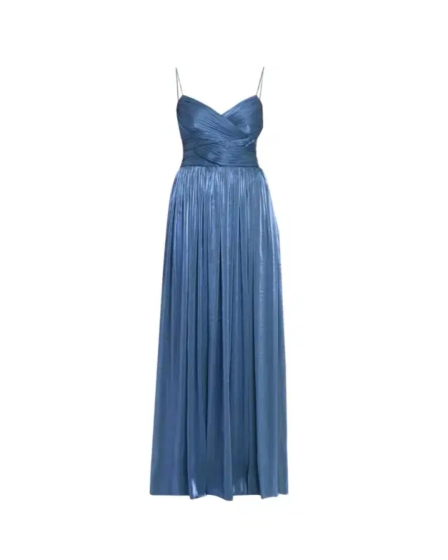 Sireen Metallic Georgette Sleeveless Crisscross Gown