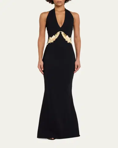 Chiara Boni La Petite Robe Yanar Beaded Mermaid Halter Gown | Thumbnail 2 Chiara Boni La Petite Robe Yanar Beaded Mermaid Halter Gown | Thumbnail 2
