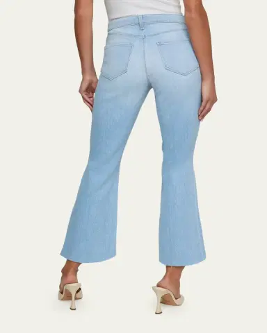 L'Agence Kendra High-Rise Crop Flare Jeans with Raw Hem | Thumbnail 3 L'Agence Kendra High-Rise Crop Flare Jeans with Raw Hem | Thumbnail 3