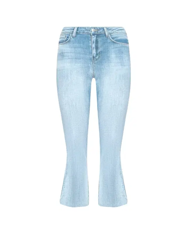 L'Agence Kendra High-Rise Crop Flare Jeans with Raw Hem