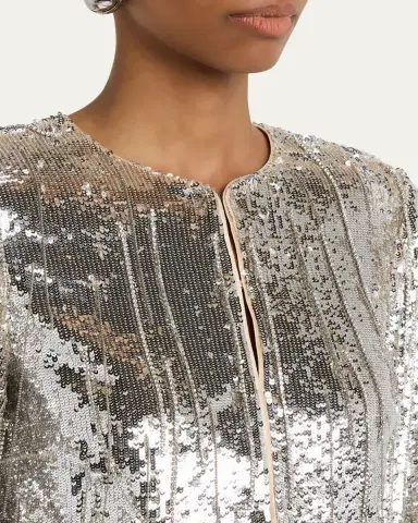 Ramy Brook Sapphire Cropped Sequin Jacket | Thumbnail 5 Ramy Brook Sapphire Cropped Sequin Jacket | Thumbnail 5