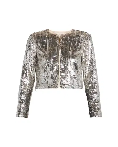 Ramy Brook Sapphire Cropped Sequin Jacket | Thumbnail 1 Ramy Brook Sapphire Cropped Sequin Jacket | Thumbnail 1