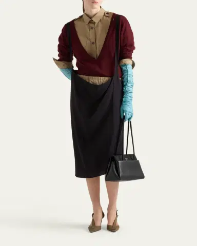 Prada Crepe Suspender Skirt | Thumbnail 2