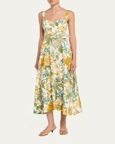 Cara Cara Calypso Floral Linen Midi Dress | Thumbnail 4 Cara Cara Calypso Floral Linen Midi Dress | Thumbnail 4
