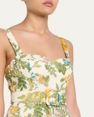 Cara Cara Calypso Floral Linen Midi Dress | Thumbnail 5 Cara Cara Calypso Floral Linen Midi Dress | Thumbnail 5