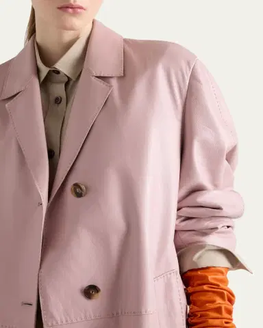Prada Nappa Leather Single-Breasted Long Coat | Thumbnail 4 Prada Nappa Leather Single-Breasted Long Coat | Thumbnail 4