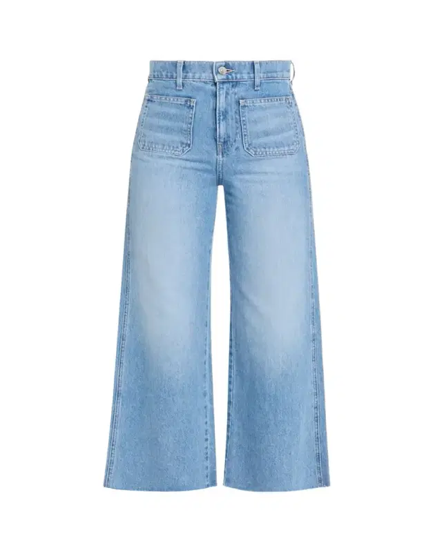 Veronica Beard Taylor Cropped High-Rise Wide Jeans