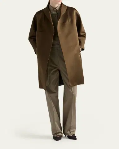 Prada Pleated Cotton Twill Straight-Leg Trousers | Thumbnail 2 Prada Pleated Cotton Twill Straight-Leg Trousers | Thumbnail 2