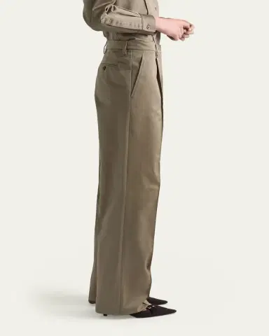 Prada Pleated Cotton Twill Straight-Leg Trousers | Thumbnail 4 Prada Pleated Cotton Twill Straight-Leg Trousers | Thumbnail 4