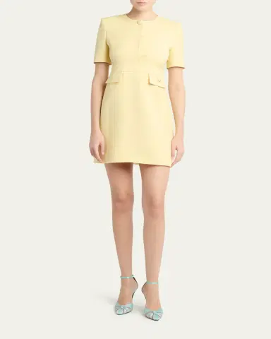Valentino Garavani V-Logo Pocket Short-Sleeve Mini Dress | Thumbnail 2 Valentino Garavani V-Logo Pocket Short-Sleeve Mini Dress | Thumbnail 2