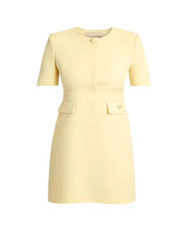 Valentino Garavani V-Logo Pocket Short-Sleeve Mini Dress