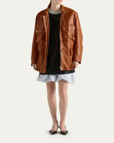 Prada Vitello Leather Old Utility Jacket | Thumbnail 2