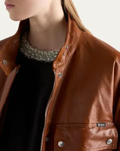 Prada Vitello Leather Old Utility Jacket | Thumbnail 5