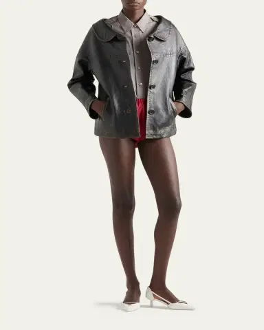 Prada Nappa Leather Single-Breasted Jacket | Thumbnail 2 Prada Nappa Leather Single-Breasted Jacket | Thumbnail 2