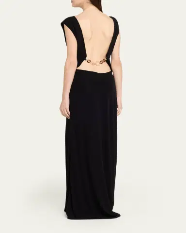 Christopher Esber Tortoiseshell Chain Jersey Maxi Dress | Thumbnail 3