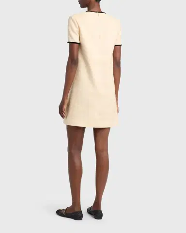 Valentino Garavani Woven Silk Short-Sleeve Mini Dress | Thumbnail 2 Valentino Garavani Woven Silk Short-Sleeve Mini Dress | Thumbnail 2