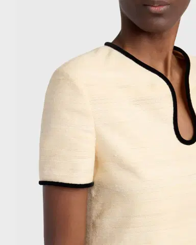 Valentino Garavani Woven Silk Short-Sleeve Mini Dress | Thumbnail 4 Valentino Garavani Woven Silk Short-Sleeve Mini Dress | Thumbnail 4