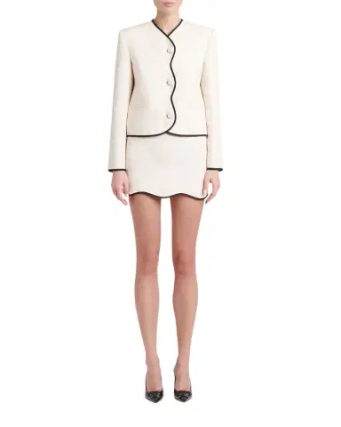 Valentino Garavani Piped Wave Hem Miniskirt | Thumbnail 1 Valentino Garavani Piped Wave Hem Miniskirt | Thumbnail 1