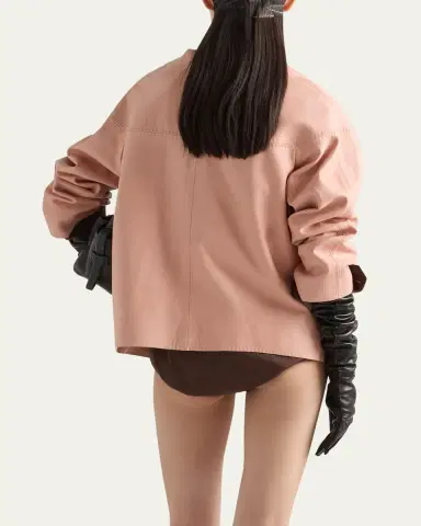 Prada Nappa Leather Single-Breasted Jacket | Thumbnail 3