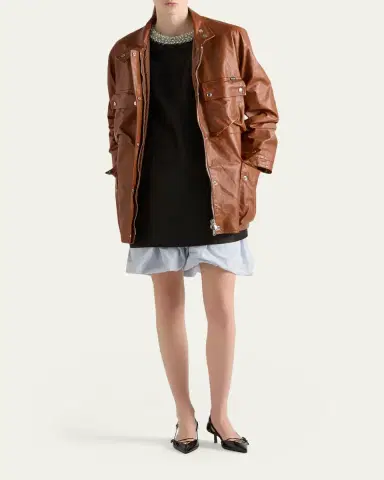 Prada Beaded Shantung Silk Mini Dress | Thumbnail 2 Prada Beaded Shantung Silk Mini Dress | Thumbnail 2