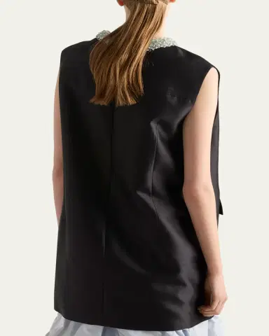 Prada Beaded Shantung Silk Mini Dress | Thumbnail 3 Prada Beaded Shantung Silk Mini Dress | Thumbnail 3