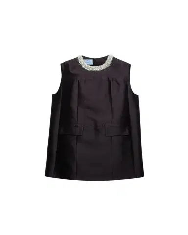 Prada Beaded Shantung Silk Mini Dress | Thumbnail 1 Prada Beaded Shantung Silk Mini Dress | Thumbnail 1