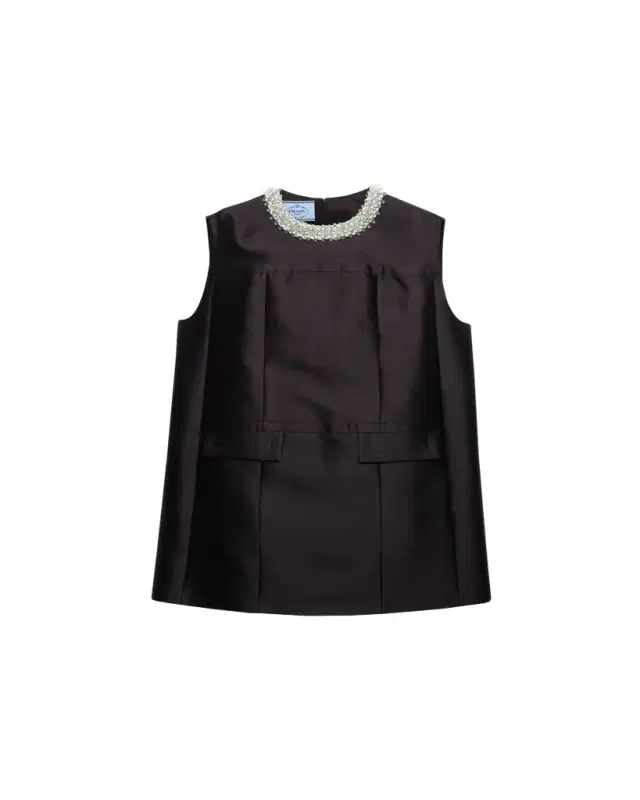 Beaded Shantung Silk Mini Dress