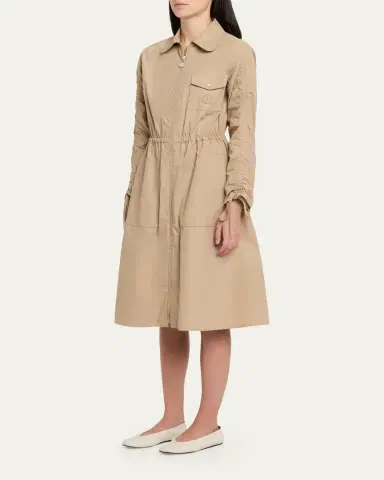 Moncler Cotton Poplin Shirtdress | Thumbnail 4 Moncler Cotton Poplin Shirtdress | Thumbnail 4