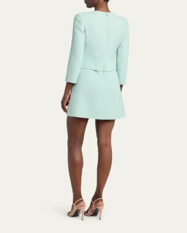 Valentino Garavani Crepe Couture Belted VLogo Mini Dress | Thumbnail 3 Valentino Garavani Crepe Couture Belted VLogo Mini Dress | Thumbnail 3