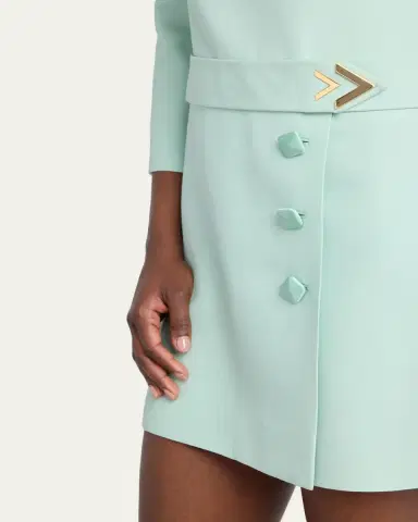 Valentino Garavani Crepe Couture Belted VLogo Mini Dress | Thumbnail 5 Valentino Garavani Crepe Couture Belted VLogo Mini Dress | Thumbnail 5