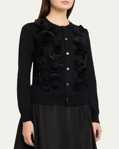 Comme des Garçons Comme des Garçons Rosette Wool Crewneck Sweater | Thumbnail 4 Comme des Garçons Comme des Garçons Rosette Wool Crewneck Sweater | Thumbnail 4