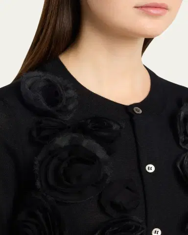 Comme des Garçons Comme des Garçons Rosette Wool Crewneck Sweater | Thumbnail 5 Comme des Garçons Comme des Garçons Rosette Wool Crewneck Sweater | Thumbnail 5