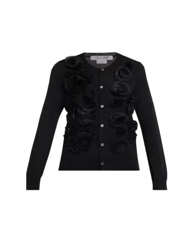 Comme des Garçons Comme des Garçons Rosette Wool Crewneck Sweater | Thumbnail 1 Comme des Garçons Comme des Garçons Rosette Wool Crewneck Sweater | Thumbnail 1