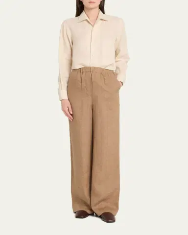Loro Piana Andre Button Down Linen Solaire Shirt | Thumbnail 6