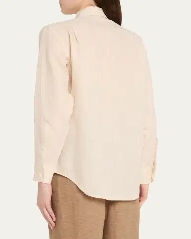Loro Piana Andre Button Down Linen Solaire Shirt | Thumbnail 7