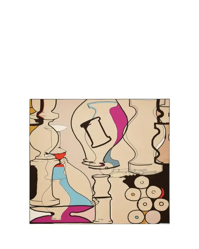 Loro Piana Abstract Bobbin Silk Foulard Scarf