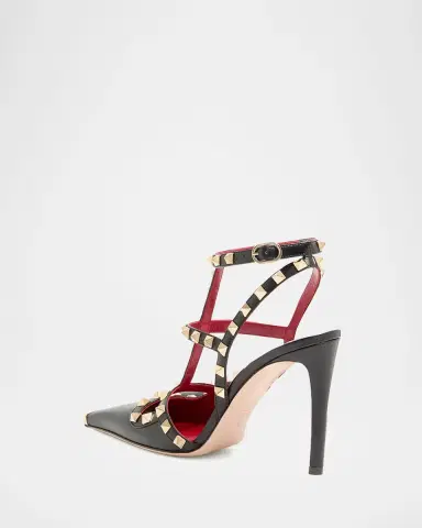 Valentino Garavani 100mm Rockstud Leather Ankle-Strap Pumps | Thumbnail 2 Valentino Garavani 100mm Rockstud Leather Ankle-Strap Pumps | Thumbnail 2