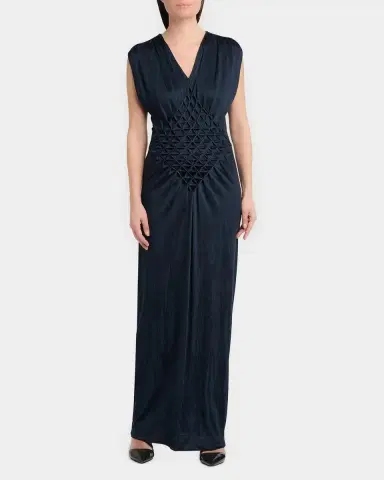 Giorgio Armani Diamond Pleat Sleeveless Maxi Dress | Thumbnail 4 Giorgio Armani Diamond Pleat Sleeveless Maxi Dress | Thumbnail 4