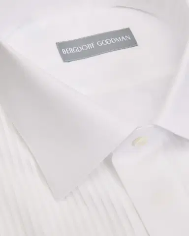 Bergdorf Goodman Men's Cotton Plisse-Front French Cuff Dress Shirt | Thumbnail 2