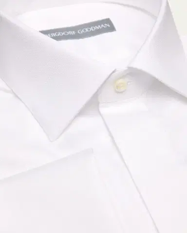 Bergdorf Goodman Men's Cotton Micro-Textured French Cuff Dress Shirt | Thumbnail 2