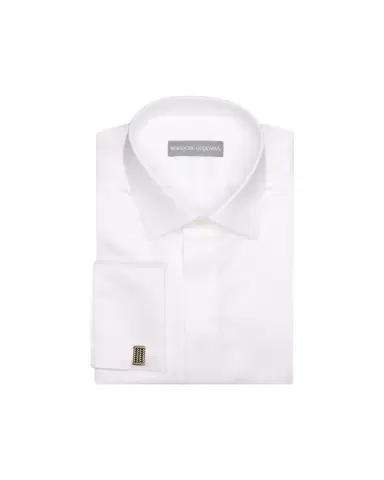Bergdorf Goodman Men's Cotton Micro-Textured French Cuff Dress Shirt | Thumbnail 1