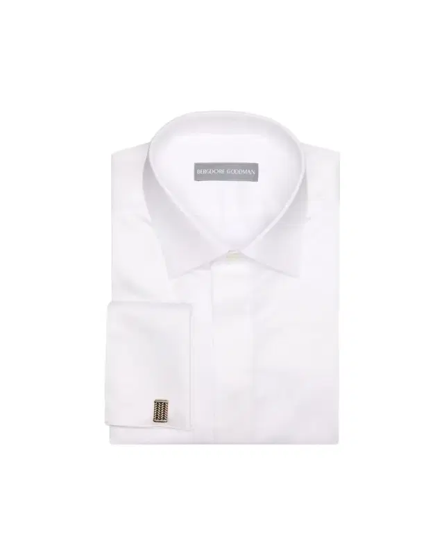 Men's Cotton Micro-Textured French Cuff Dress Shirt